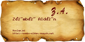 Zámbó Aldán névjegykártya