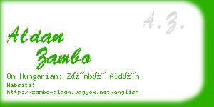aldan zambo business card